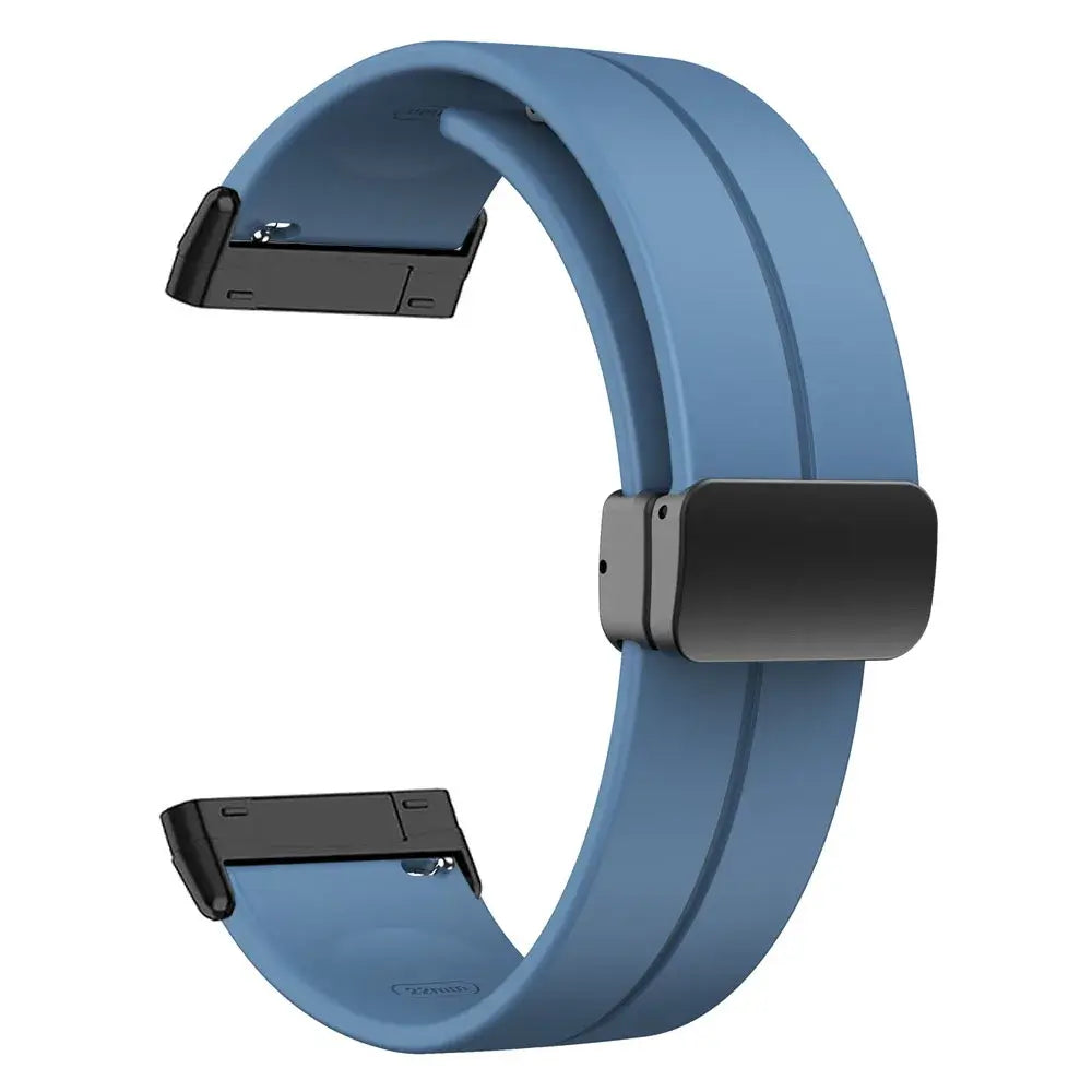Fitbit Versa 3/4 & Sense 1/2 Magnetic Silicone Band - Blue Gray