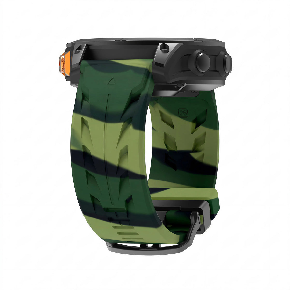 Camouflage Green Garmin QuickFit 22/26mm Textured Silicone Band, Solid or Camo