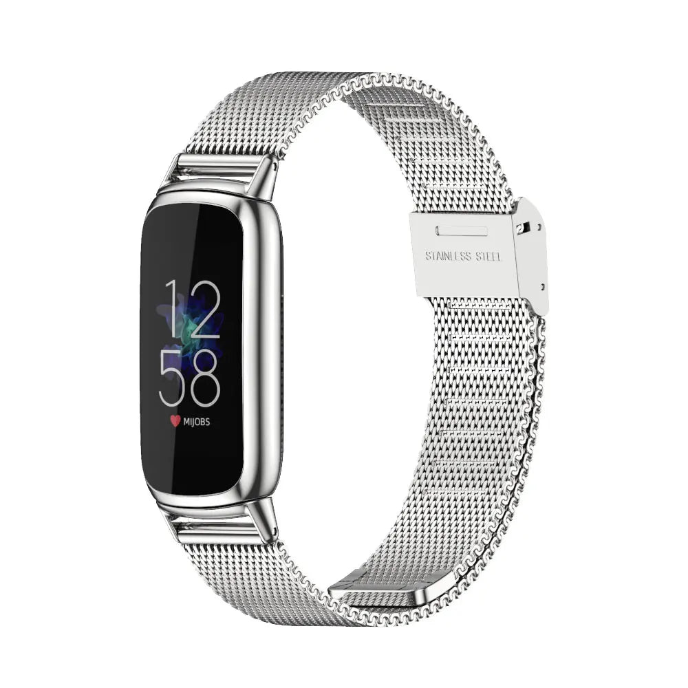 Silver Mesh Fitbit Luxe Mesh or Perforated Sport Band