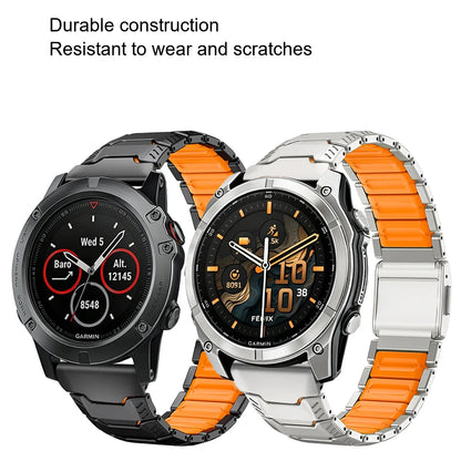 Garmin QuickFit 22/26mm Two-Tone Metal Link Band with Magnetic Clasp — product detail
