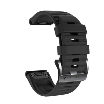 Black Garmin QuickFit 22/26mm Silicone Band, Camo and Solid Colors