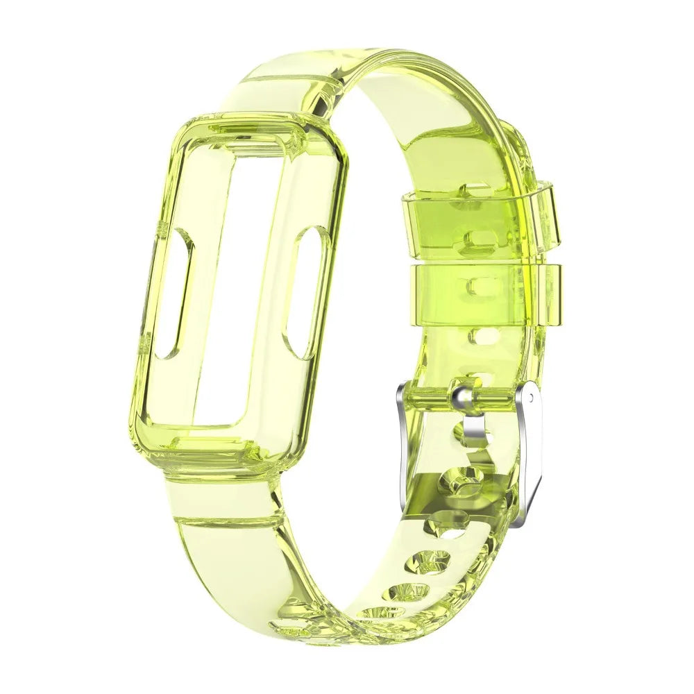 Clear Yellow Fitbit Inspire, Luxe and Ace Clear Band with Built-In Case
