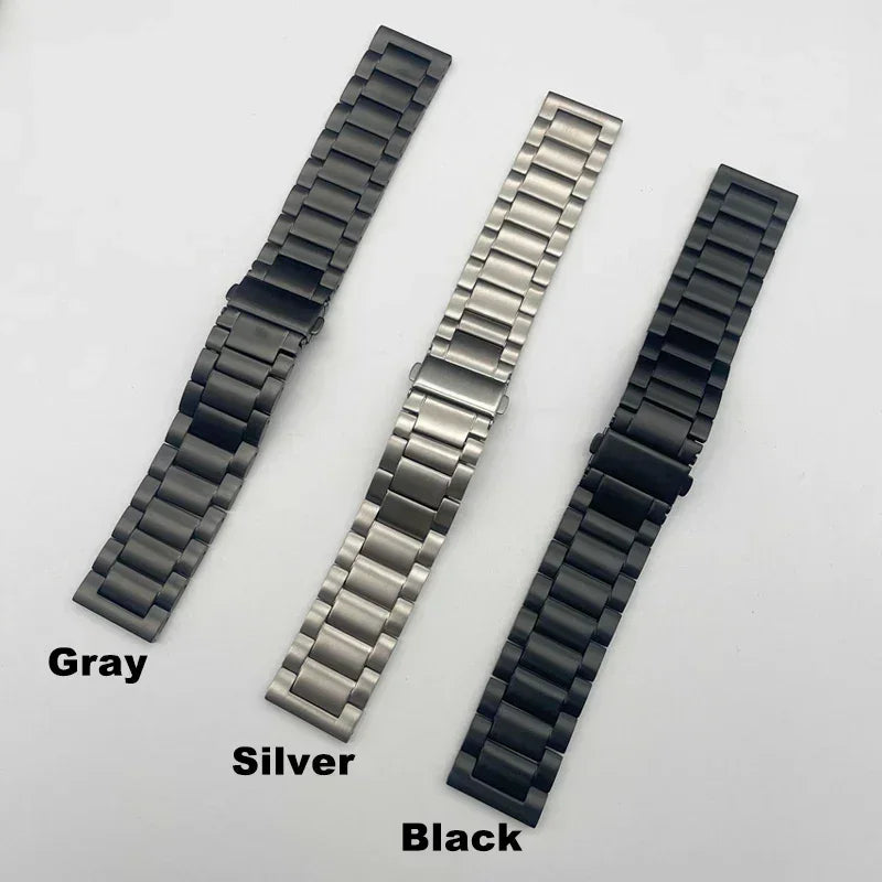 Garmin Titanium Link Bracelet in gunmetal, silver and black