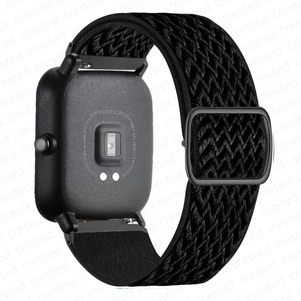 Adjustable Nylon Loop Band for Amazfit – Black Chevron
