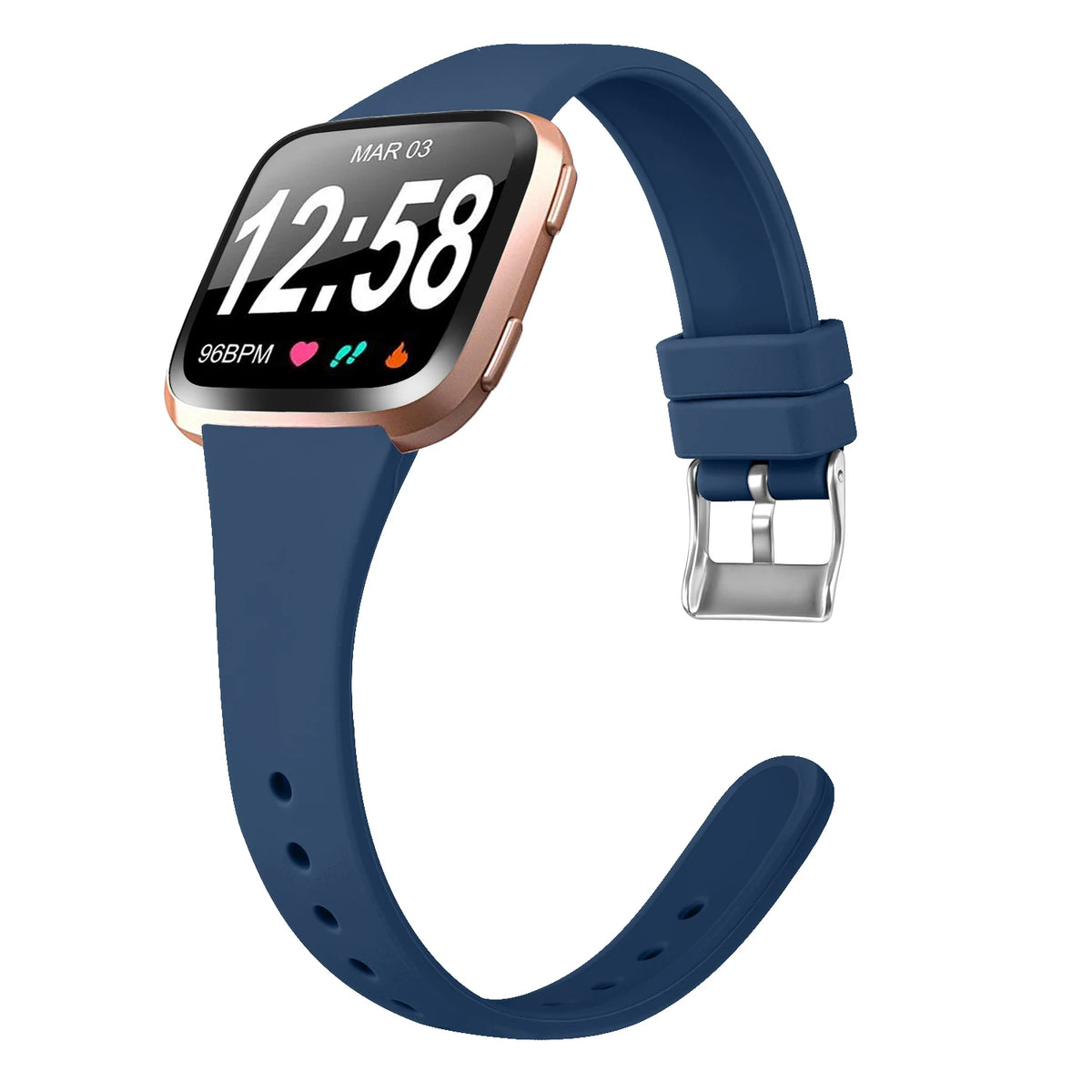 Fitbit Versa 2 Slim Silicone Buckle Band - Navy