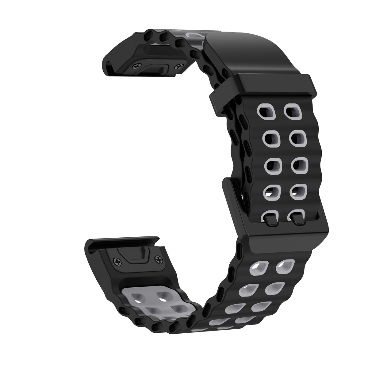 Black / Gray Garmin QuickFit 22/26mm Two-Tone Silicone Running Band