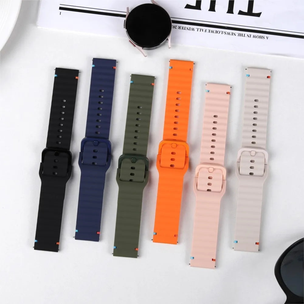 Motorola Moto Ribbed Silicone Band with Matching Buckle — Ribbed silicone strap color assortment
