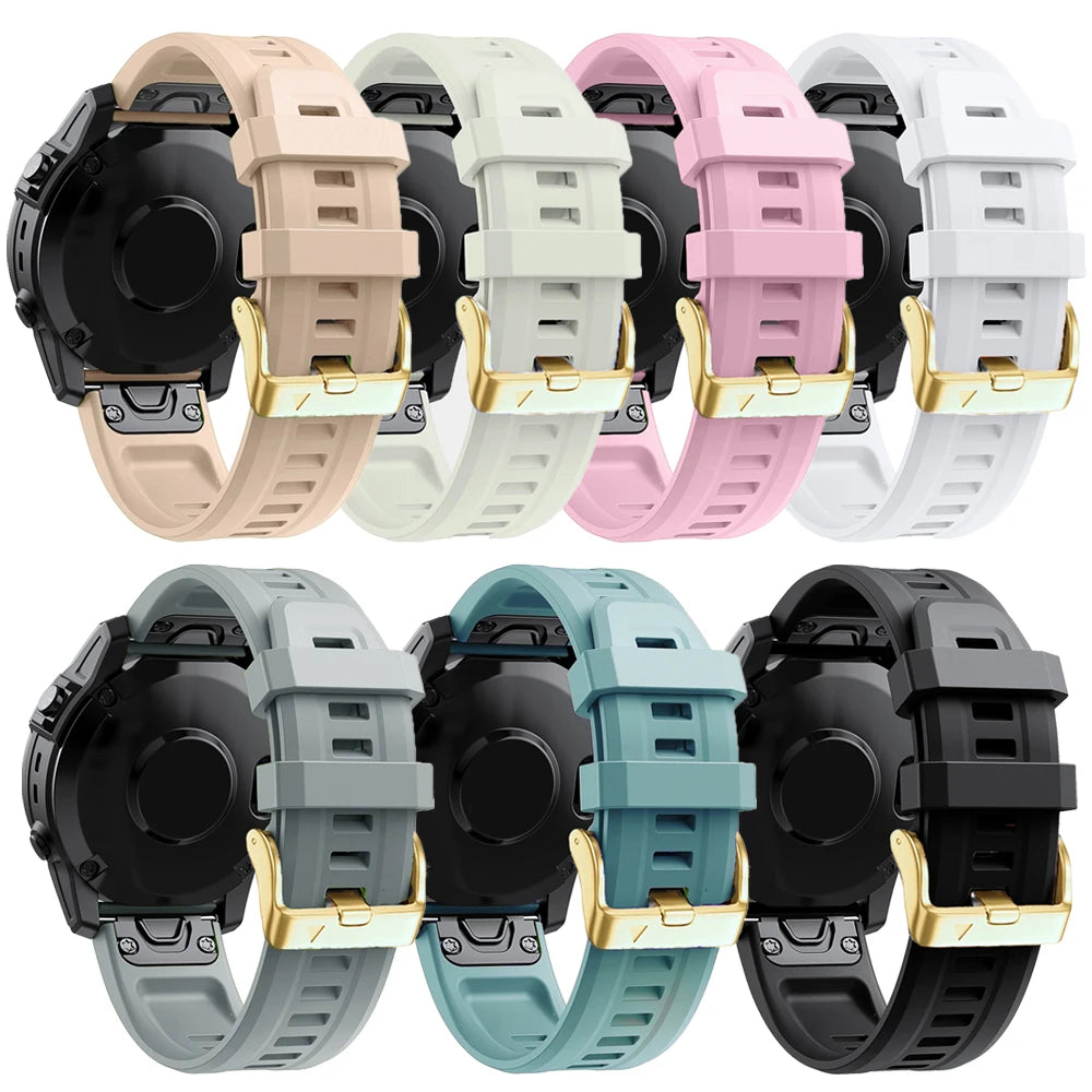 Garmin QuickFit 20mm Silicone Band with Gold-Tone Buckle — product detail