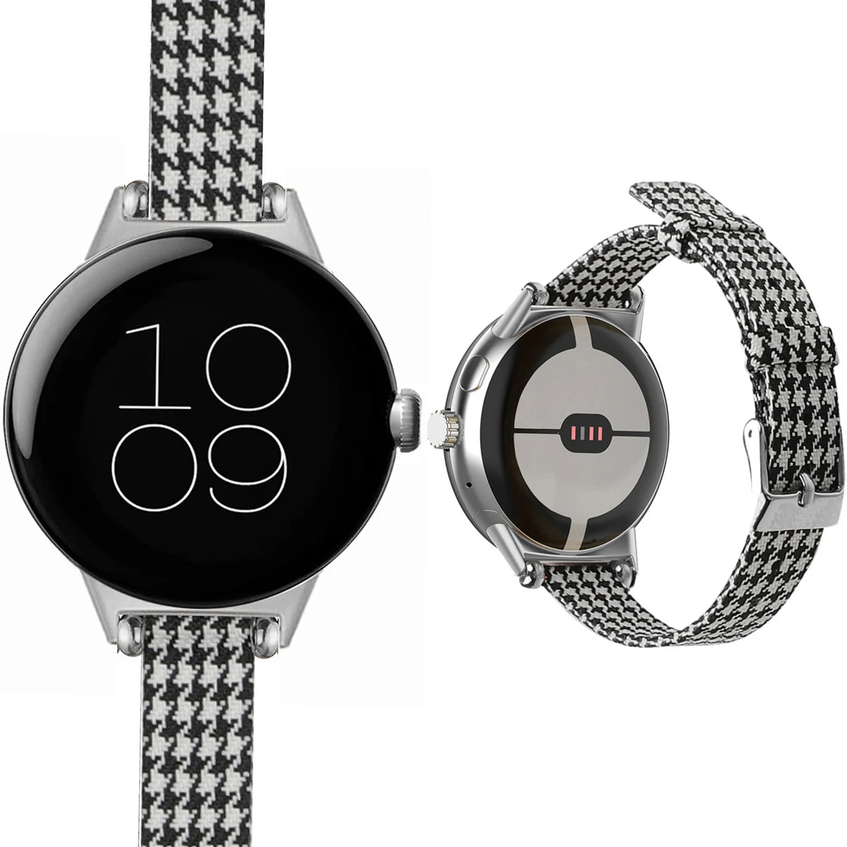 Google Pixel Watch 5, 4 and 3 Slim Canvas Band, Leather Lining