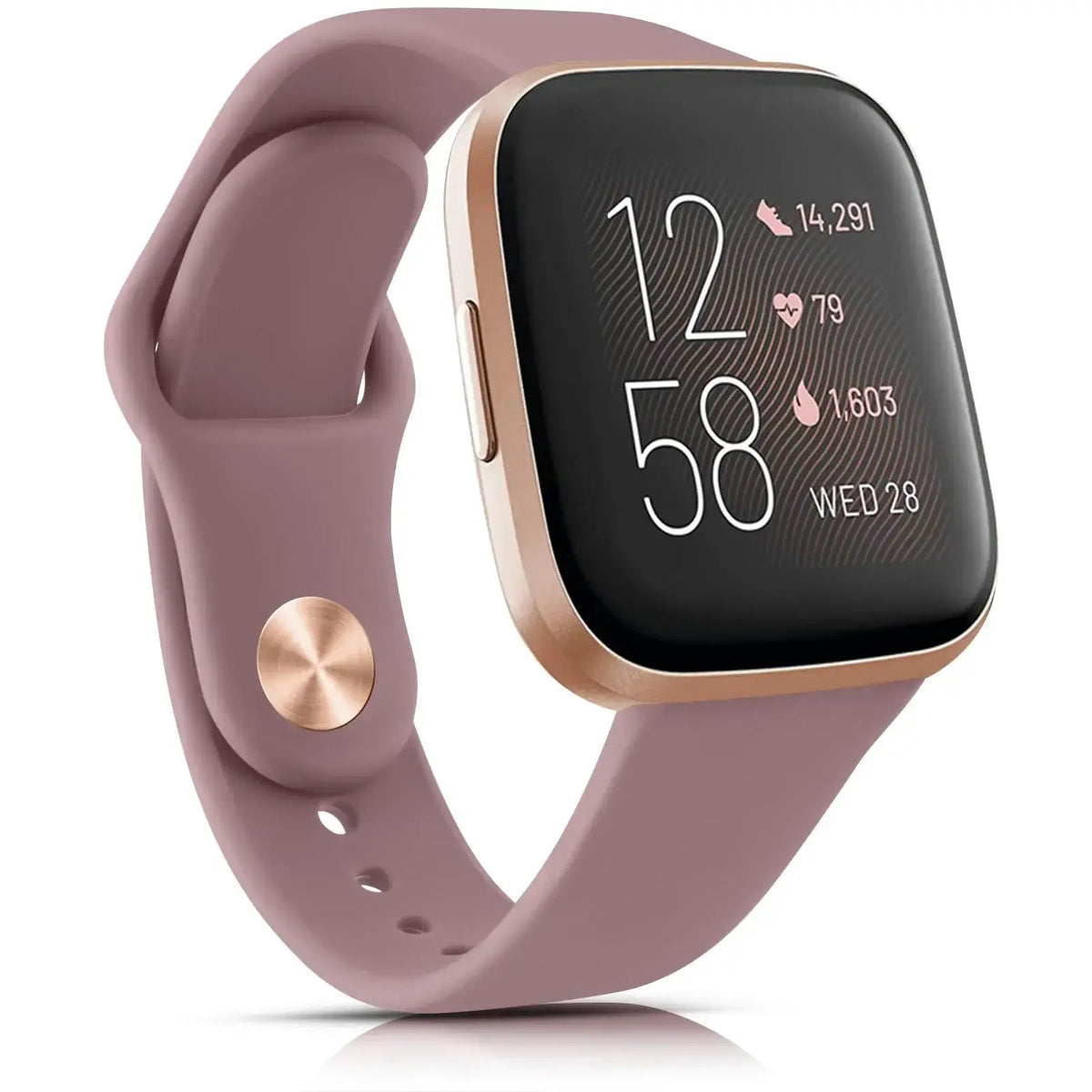 Fitbit Versa & Sense Silicone Pin-and-Tuck Band - Mauve