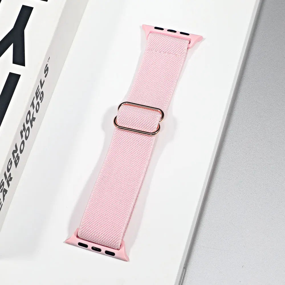 Stretch Nylon Apple Watch Loop - Solid & Patterned in Soft Pink