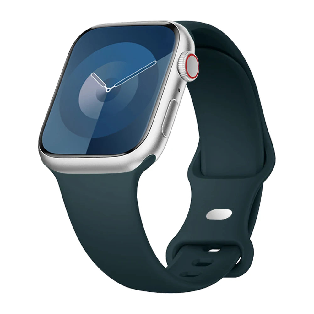 Smooth Silicone Apple Watch Sport Band with Pin Closure in Dark Slate