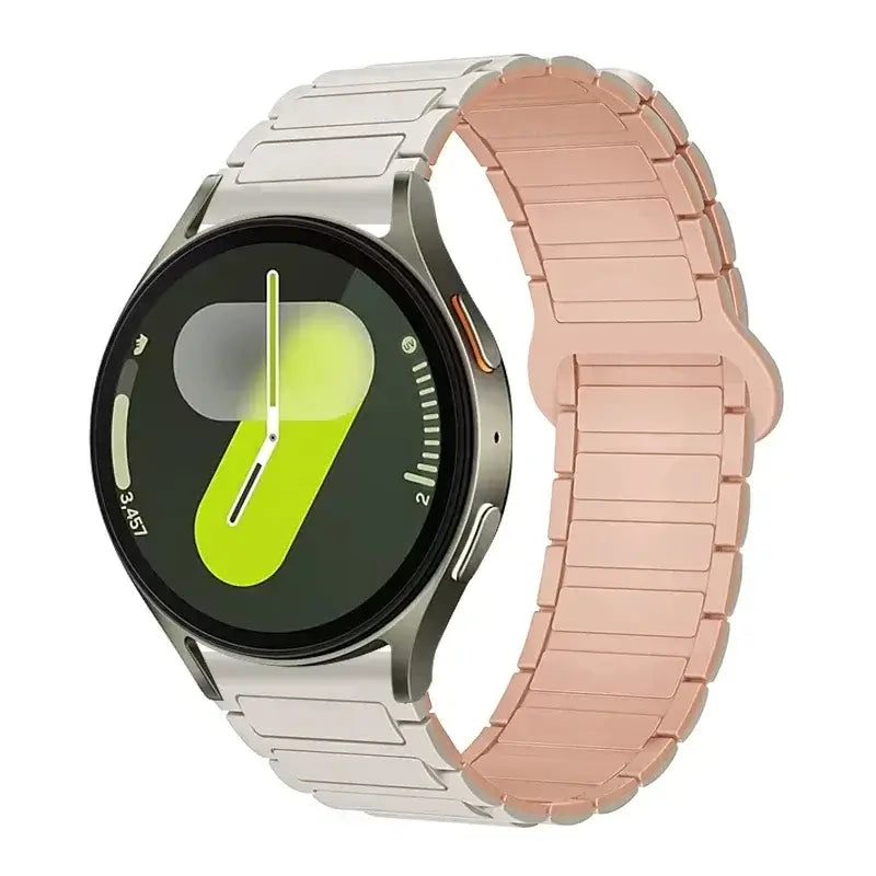 Amazfit Ribbed Magnetic Silicone Loop Band — Cream / Peach