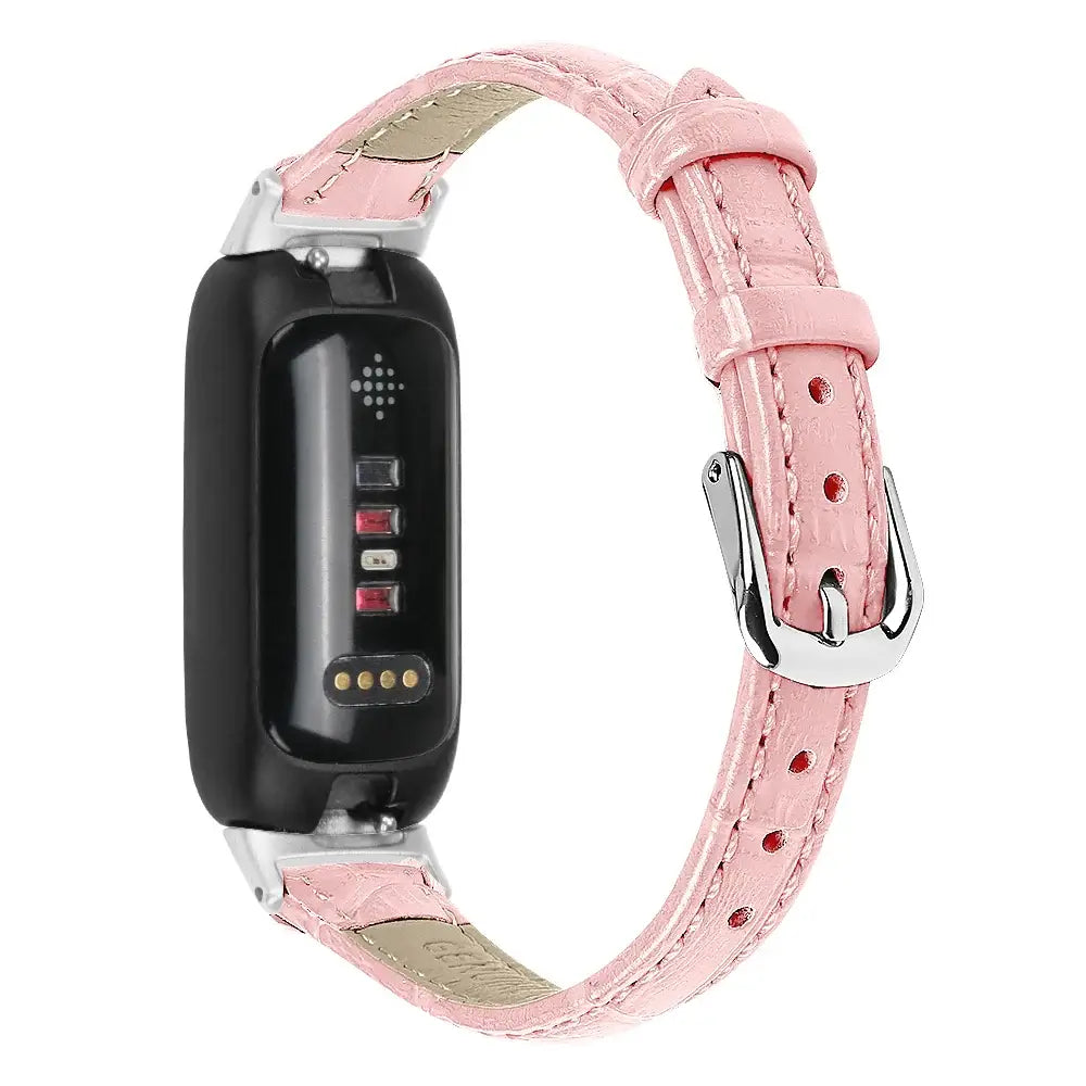 Fitbit Inspire 3 Slim Stitched Leather Band - Pink