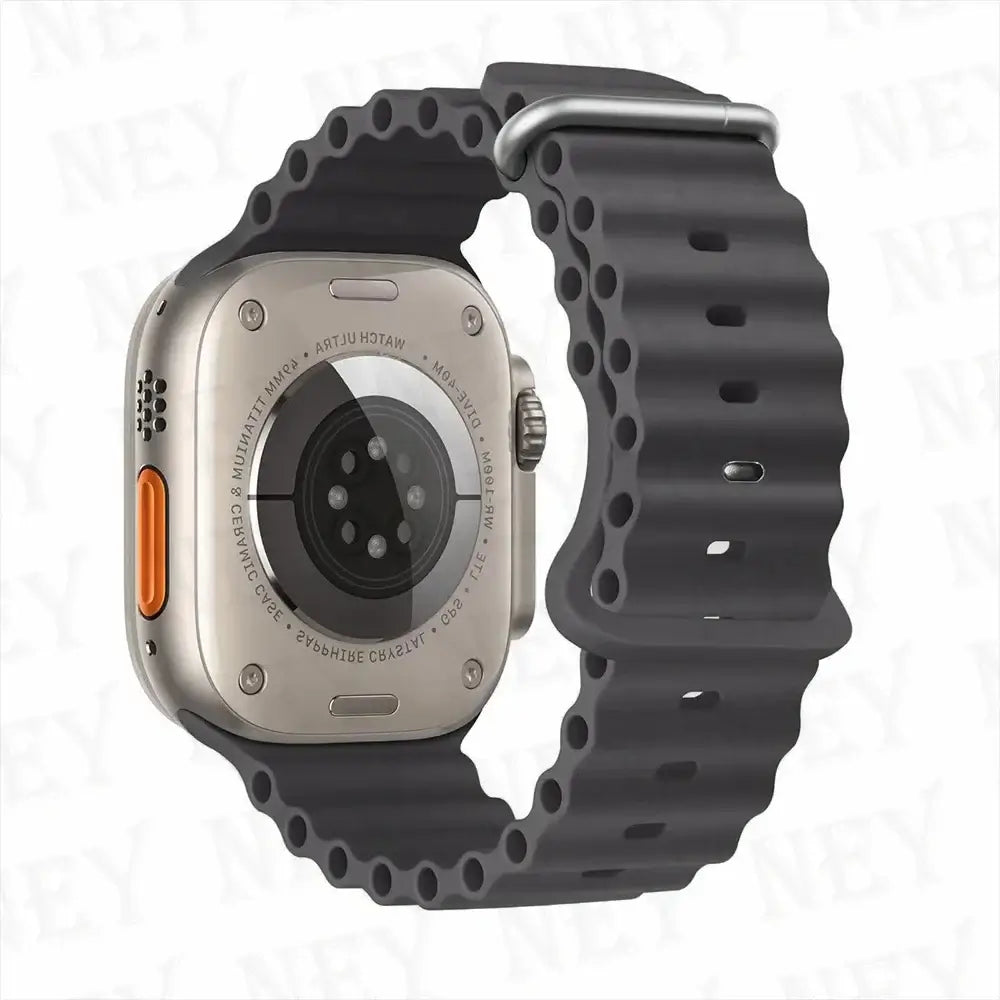 Charcoal tubular silicone Apple Watch band