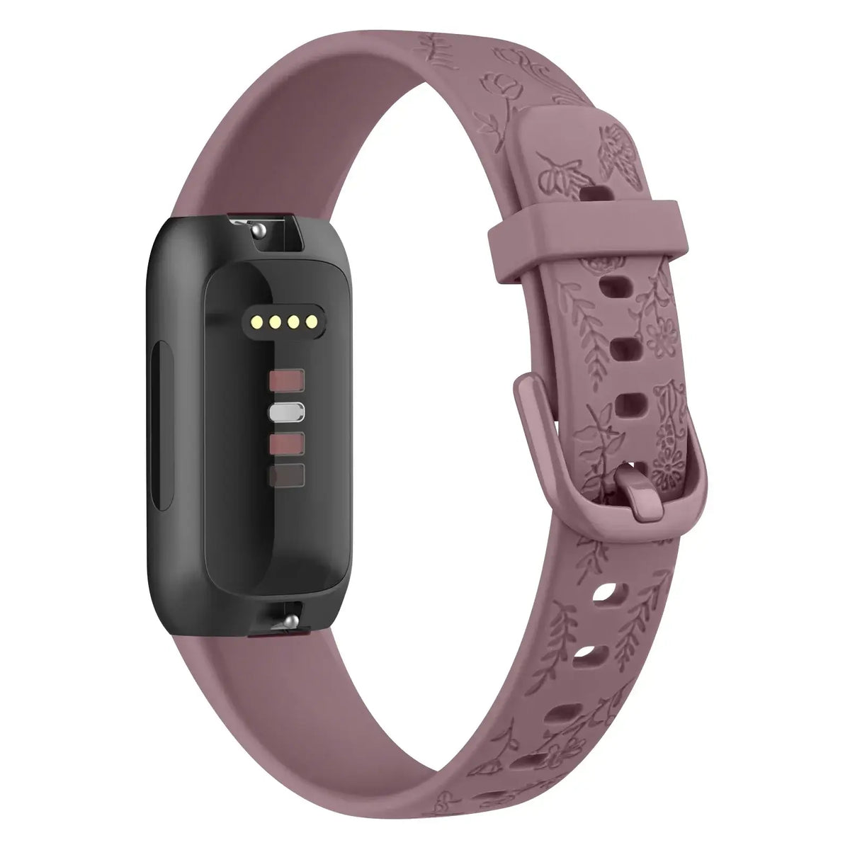Fitbit Inspire 3 Floral-Engraved Silicone Band - Mauve