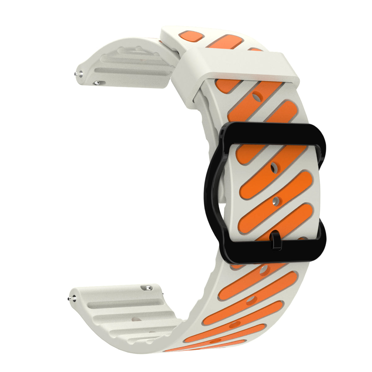 Starlight / Orange Garmin 22mm Quick Release Two-Tone Silicone Band