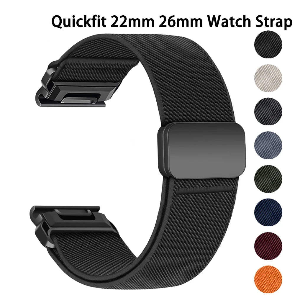 Garmin QuickFit 22/26mm Woven Nylon Band with Magnetic Closure — product detail