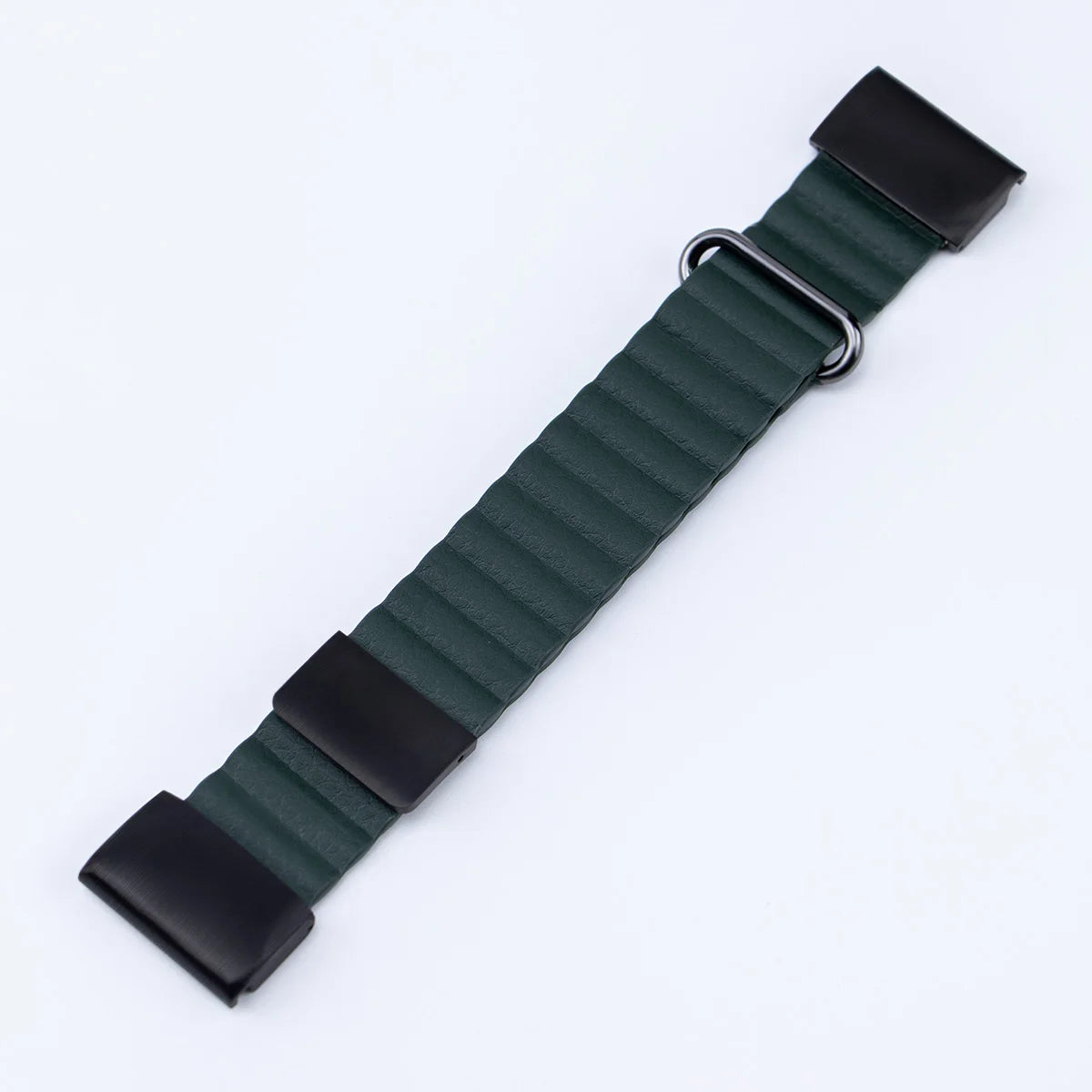 Garmin QuickFit Ribbed Magnetic Leather Band in Forest Green