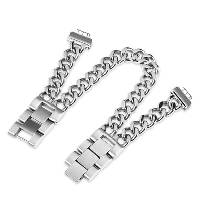 Silver Fitbit Inspire 2, Inspire HR and Ace 3 Double Chain Bracelet Band