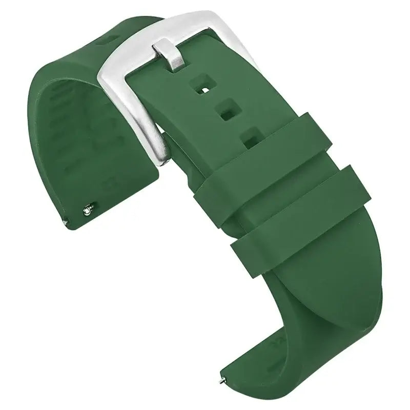 Samsung Galaxy Watch Smooth Silicone Quick-Release Band in Green / Silver Buckle