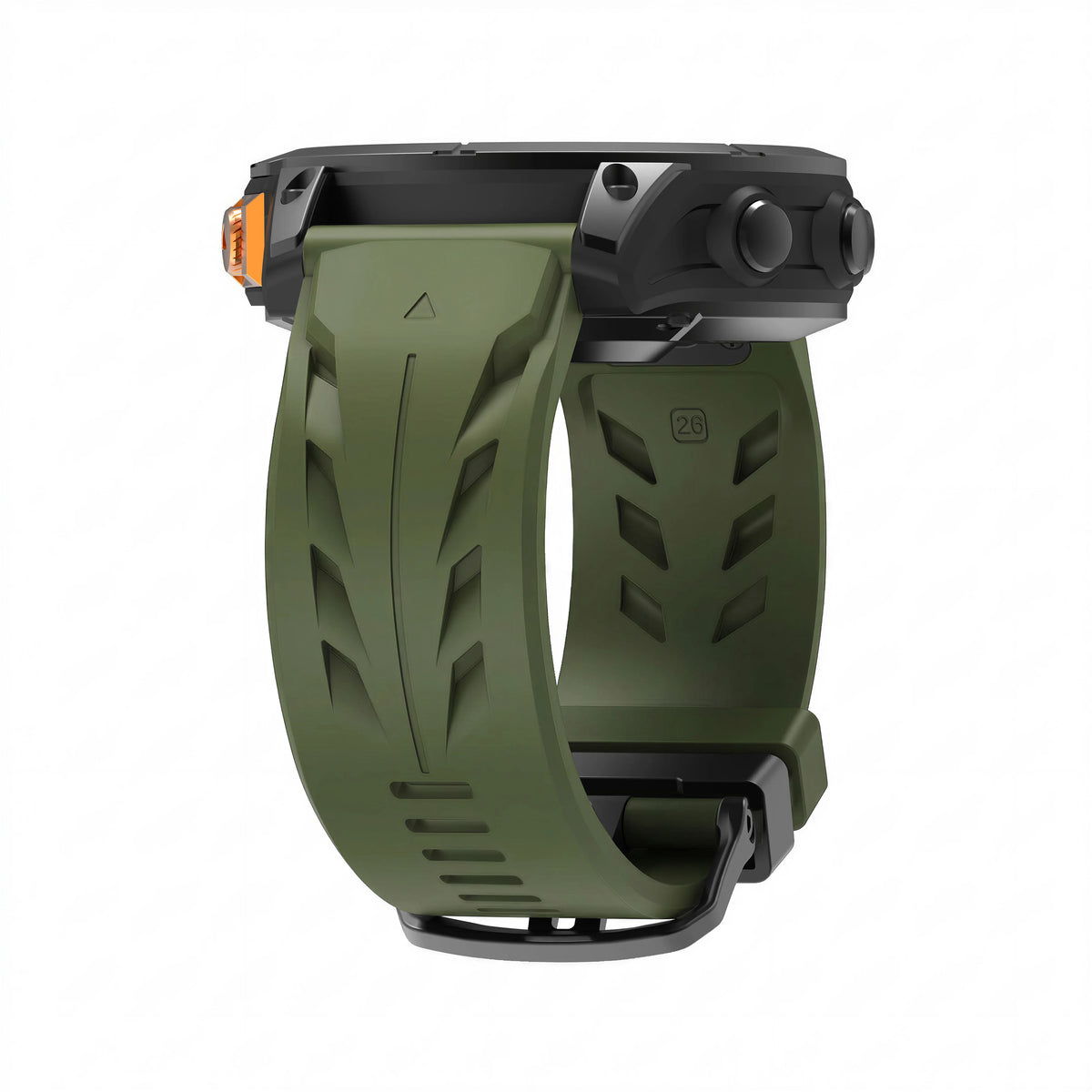 Army Green Garmin QuickFit 22/26mm Textured Silicone Band, Solid or Camo