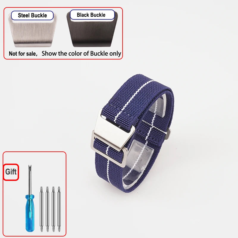 COROS Elastic Nylon Parachute Watch Band - Blue / White