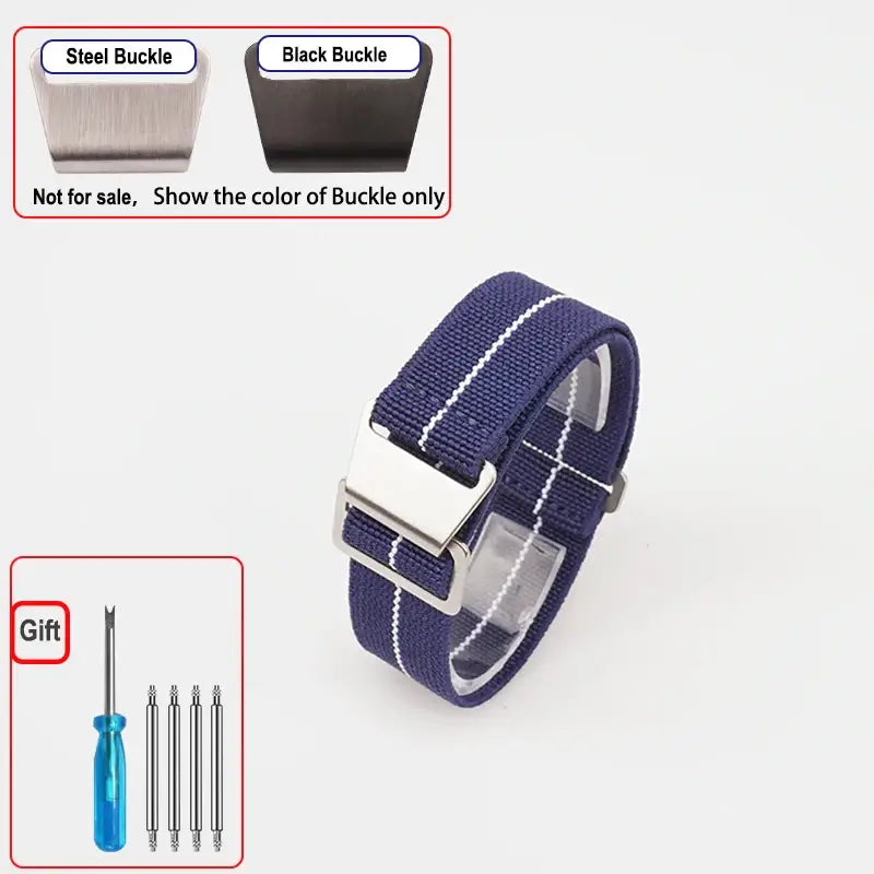 Amazfit Elastic Nylon Parachute Watch Band - Blue / White