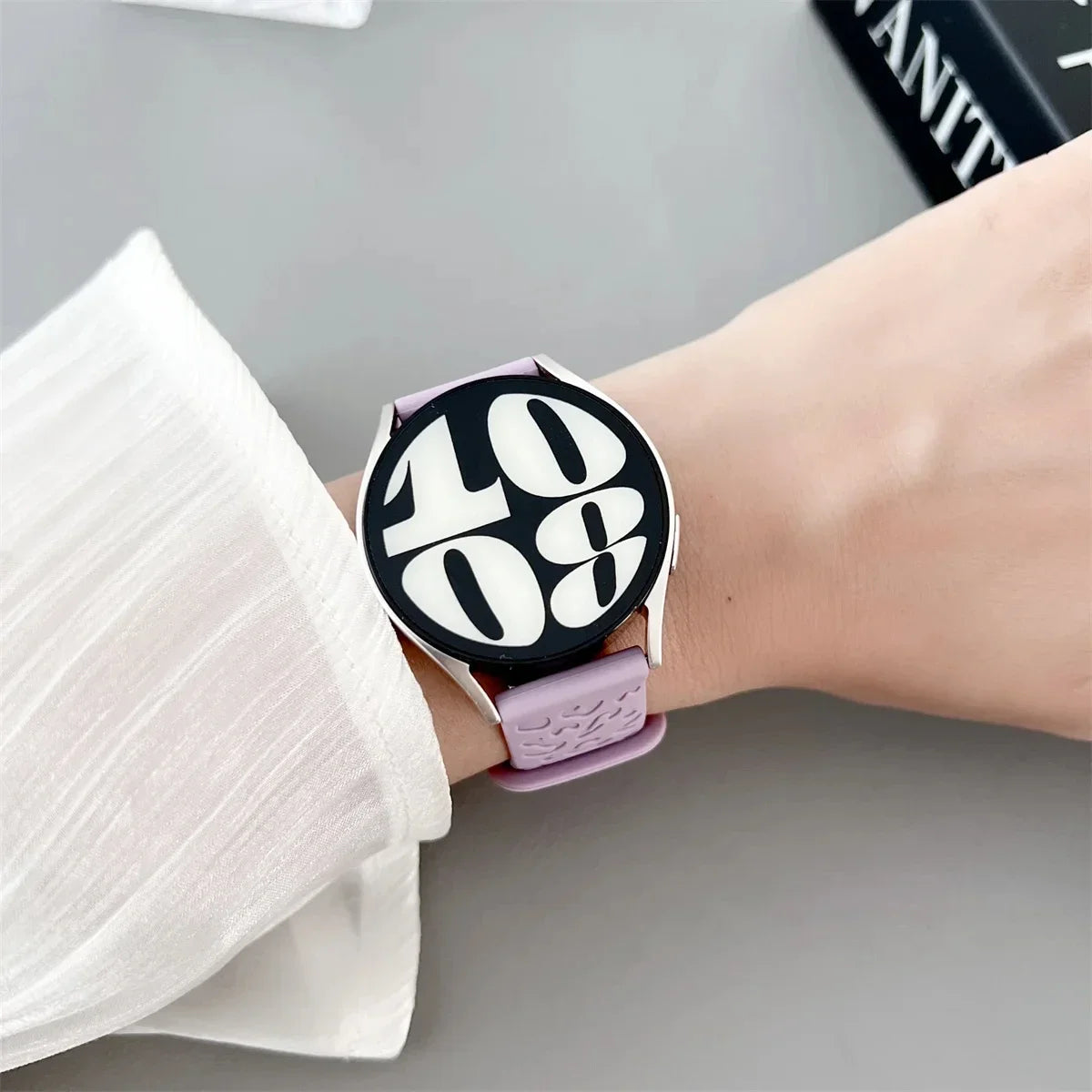 Garmin Leopard Print Silicone Band worn on a wrist