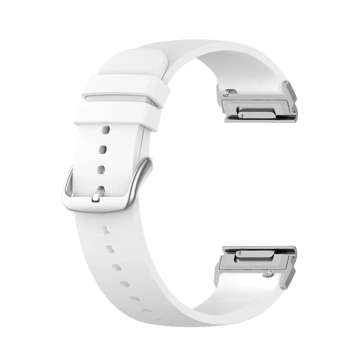 Garmin QuickFit Smooth Silicone Buckle Band in White / Silver
