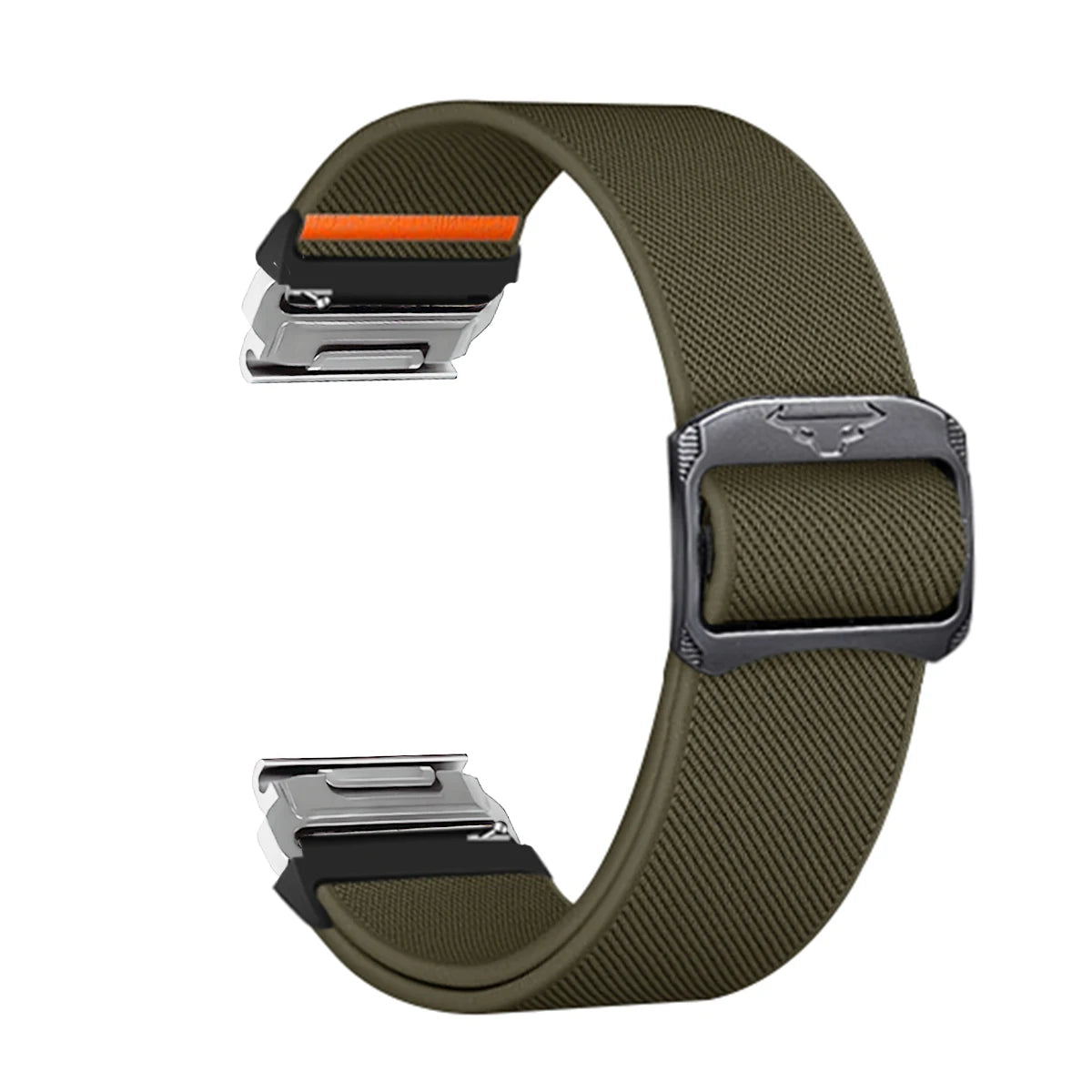 Garmin QuickFit Nylon Band - Clasp and Slider Styles in Olive / Silver - Slider