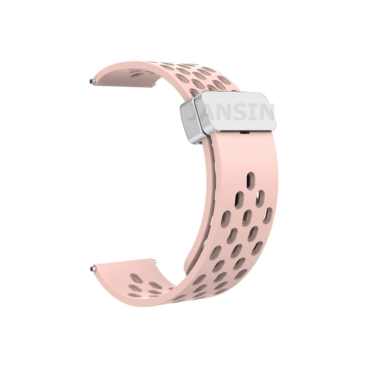 Polar Perforated Silicone Band with Magnetic Clasp — Pink / Silver Clasp