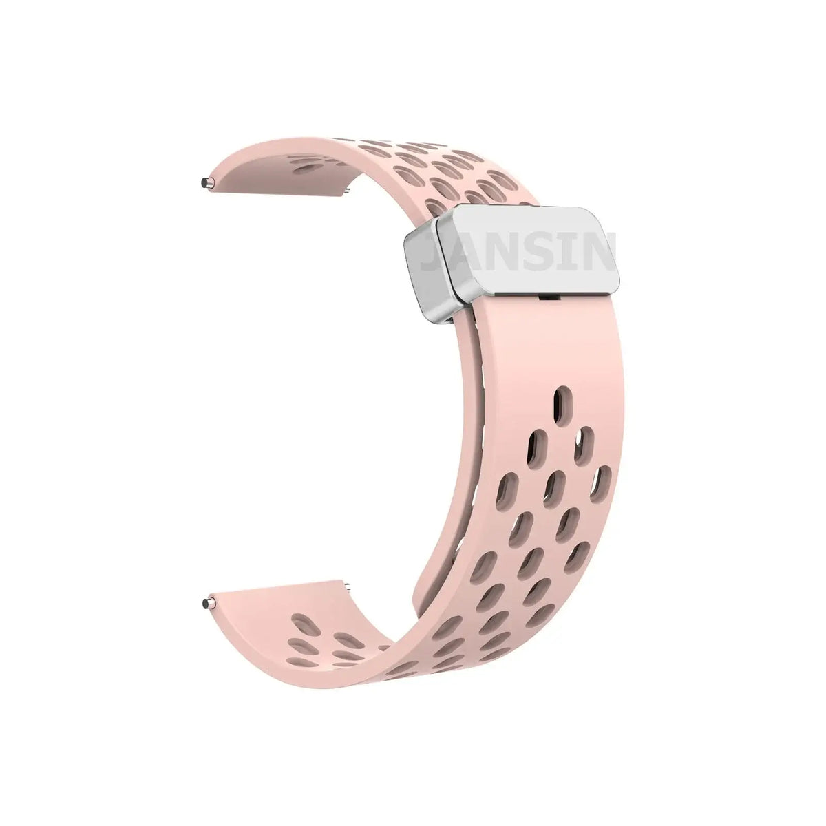 Amazfit Perforated Silicone Band with Magnetic Clasp - Pink / Silver Clasp