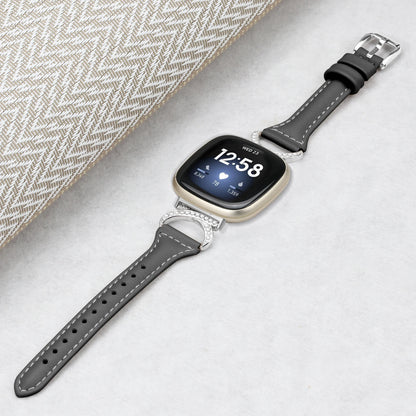 Fitbit Versa 4, Versa 3, Sense 2 and Sense Sparkly D-Link Leather Band — material detail