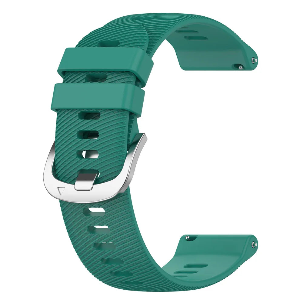 COROS Textured Silicone Sport Band in Solid and Two-Tone Colors – Teal Green / Silver Buckle