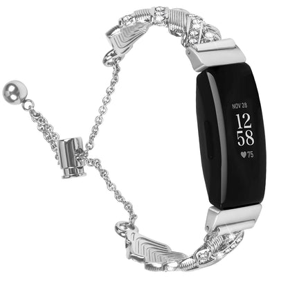 Silver Fitbit Inspire 2, Inspire HR and Ace 3 Sparkling Chain Bracelet Band