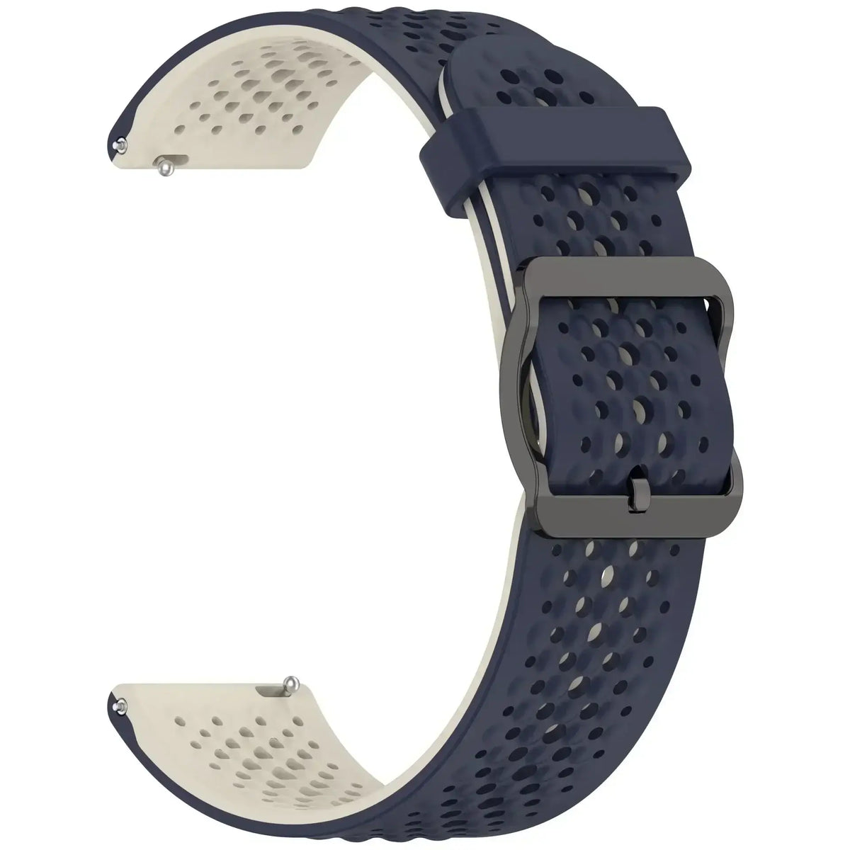 Perforated Silicone Buckle Band for Amazfit – Navy Blue / Starlight