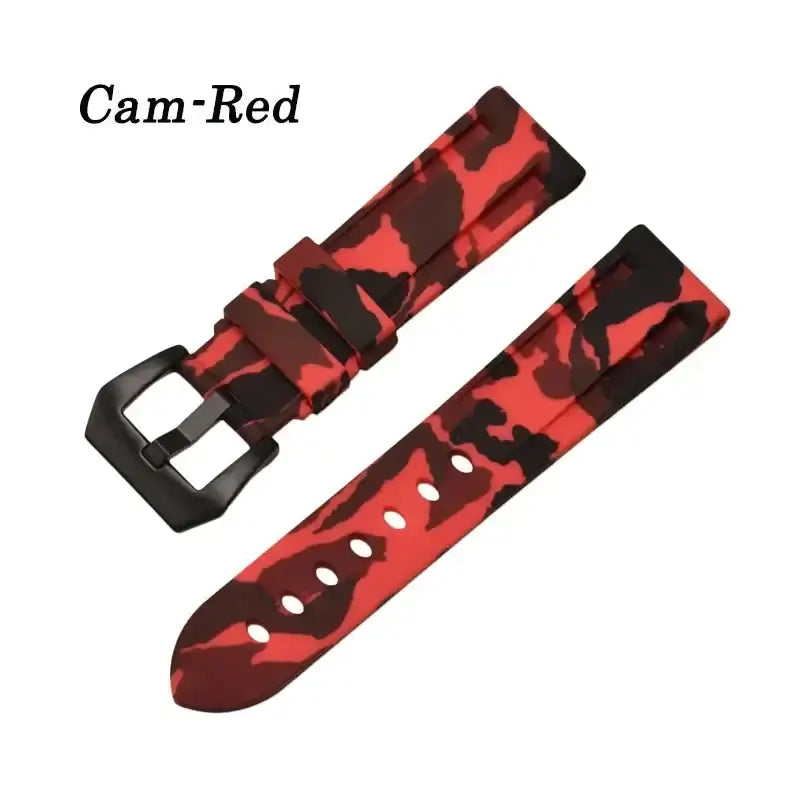 Samsung Galaxy Watch Camo Silicone Band in Red Camo / Black Buckle