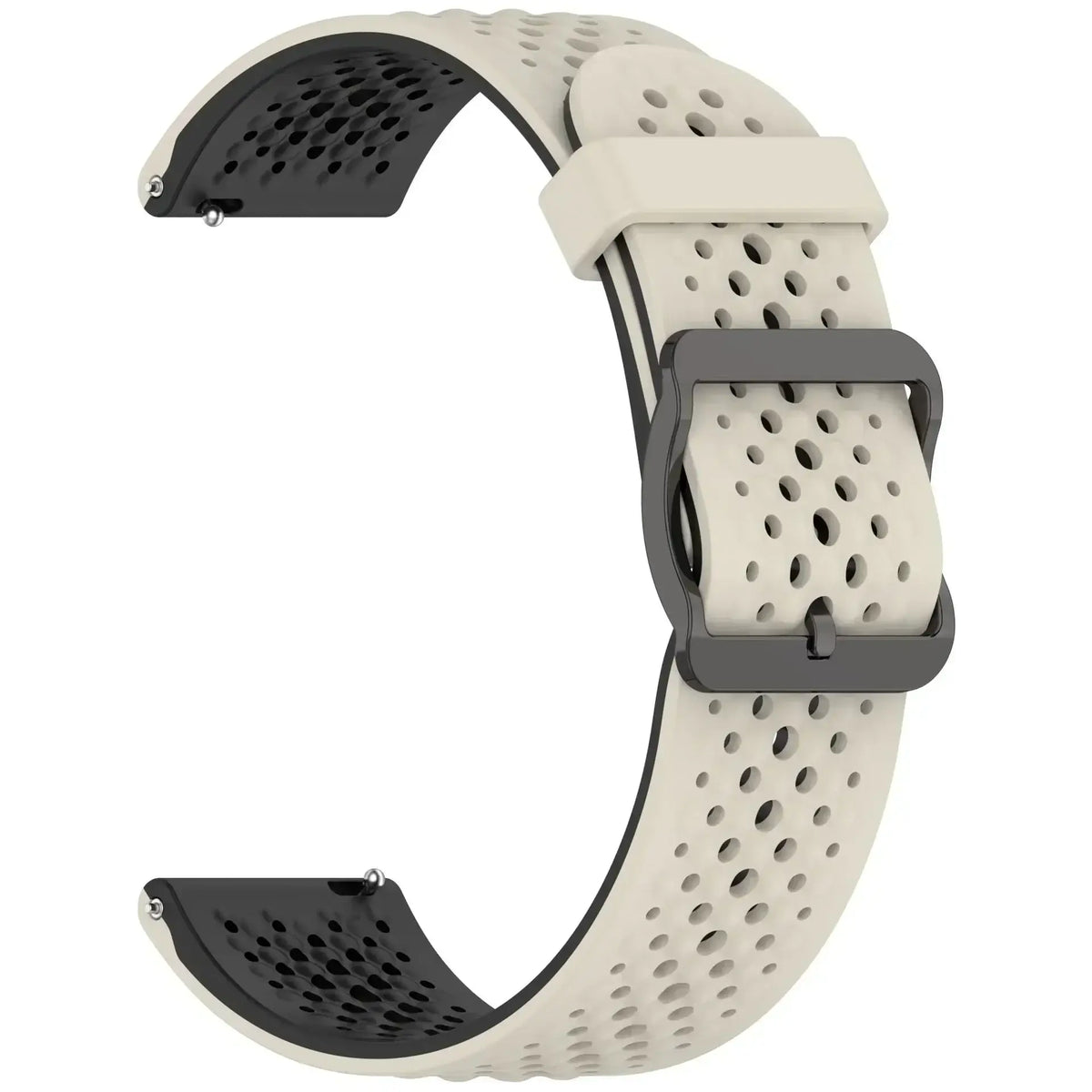 Perforated Silicone Buckle Band for Amazfit – Starlight / Black