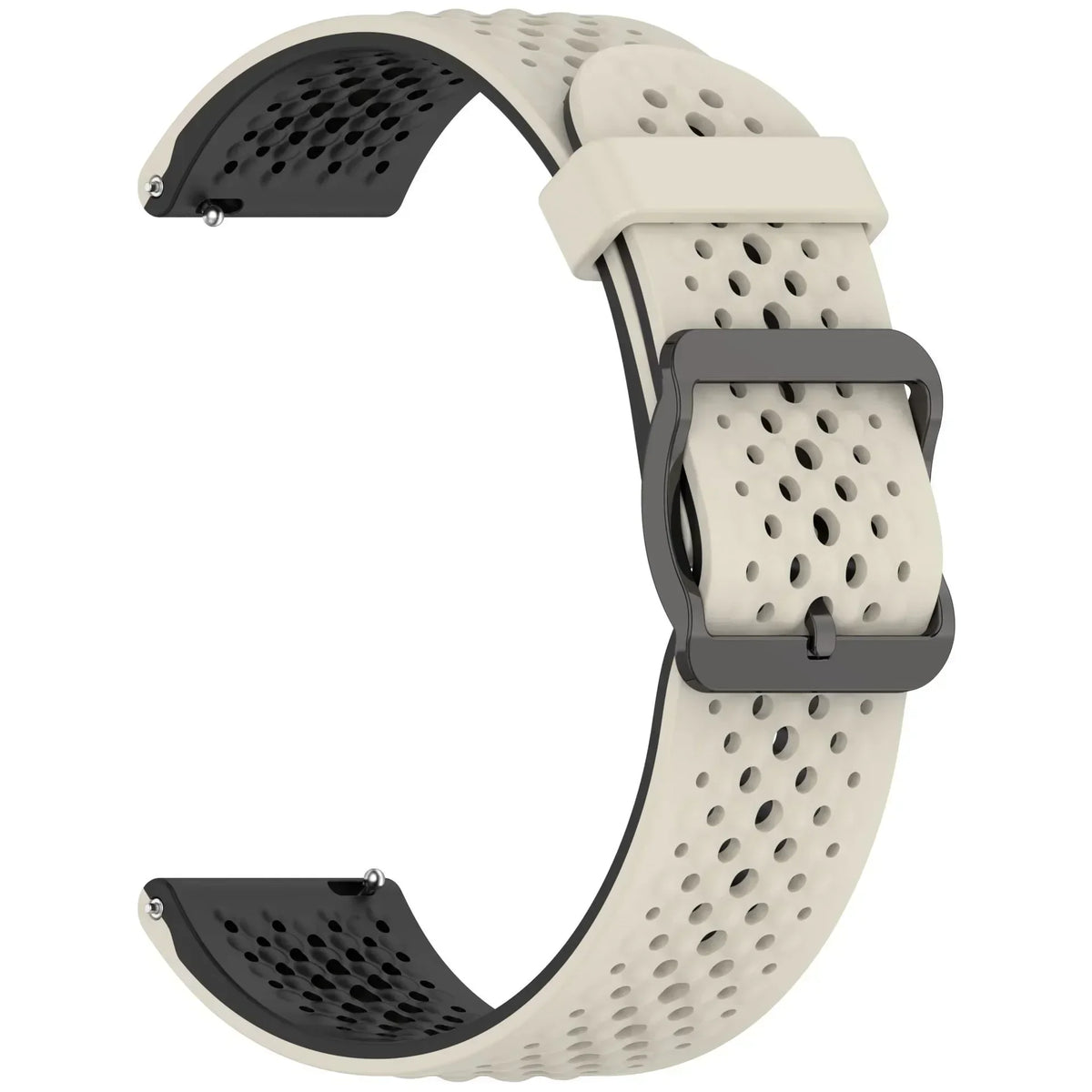 Perforated Silicone Buckle Band for Motorola Moto — Starlight / Black