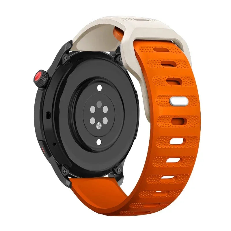 Textured Pin-and-Tuck Silicone Band for Motorola Moto — Orange / Starlight