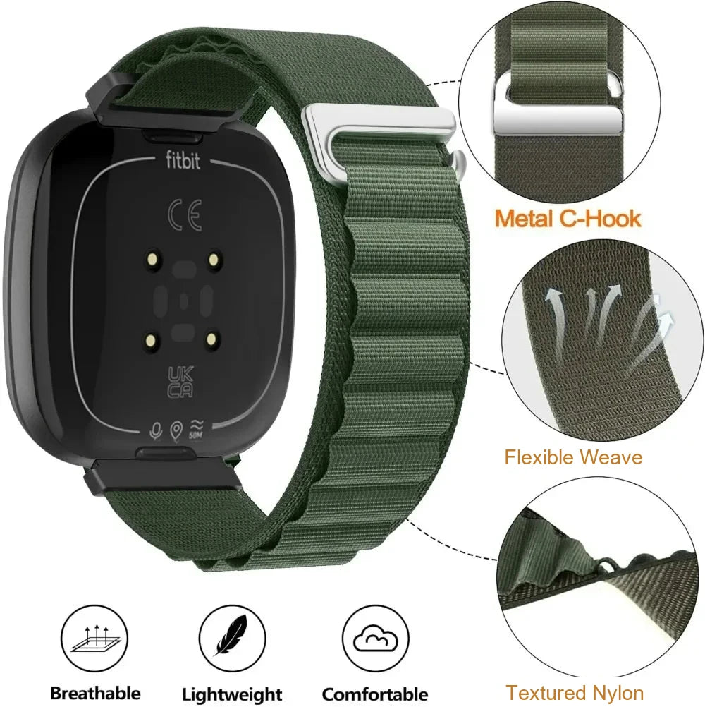 Fitbit Versa 4, Versa 3, Sense 2 and Sense Alpine Loop Nylon Band — material detail
