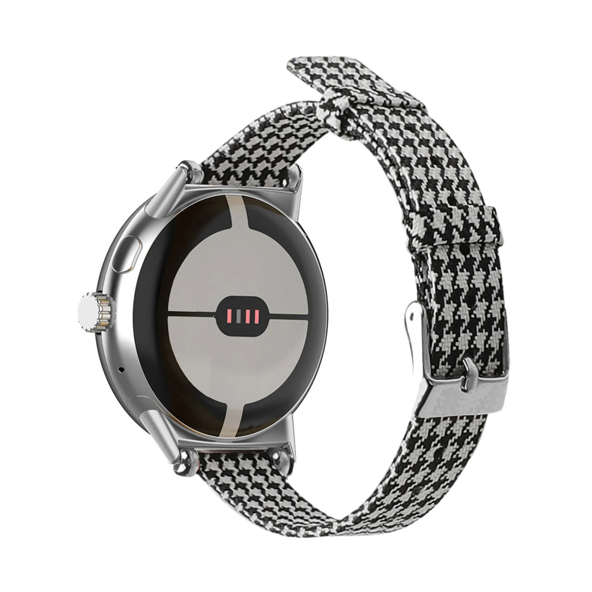 Google Pixel Watch 5, 4 and 3 Slim Canvas Band, Leather Lining — band detail