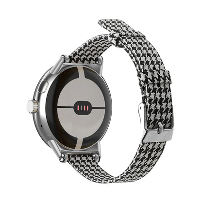 Google Pixel Watch 5, 4 and 3 Slim Canvas Band, Leather Lining — band detail