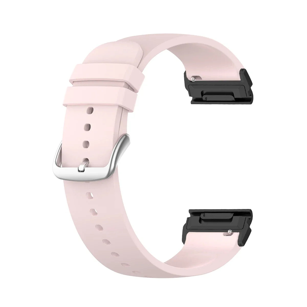 Garmin QuickFit Smooth Silicone Buckle Band in Blush Pink / Black