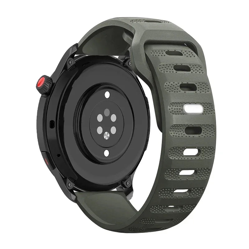 Textured Pin-and-Tuck Silicone Band for Motorola Moto — Dark Olive Green