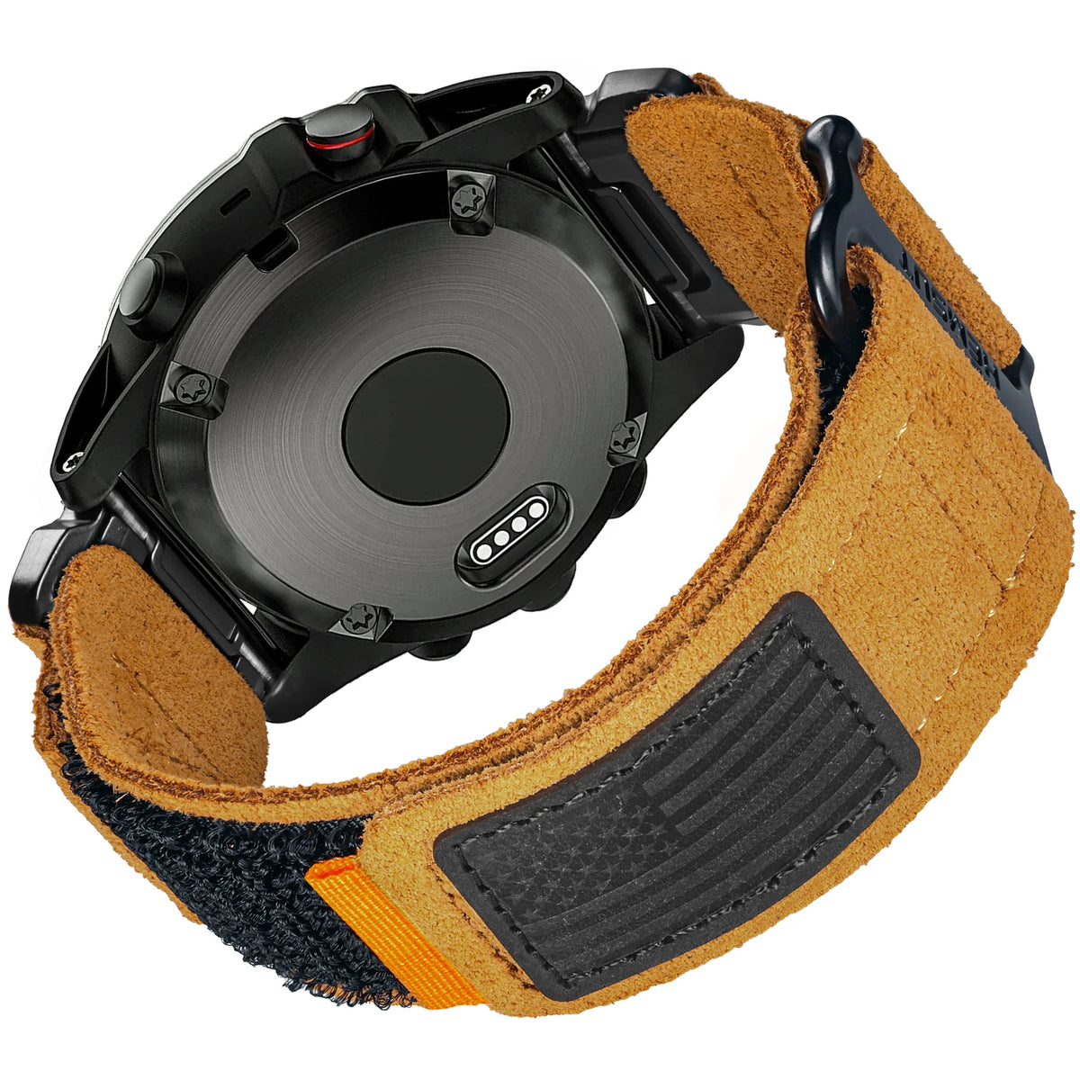 Garmin QuickFit Leather Loop Band with Orange Tab in Tan