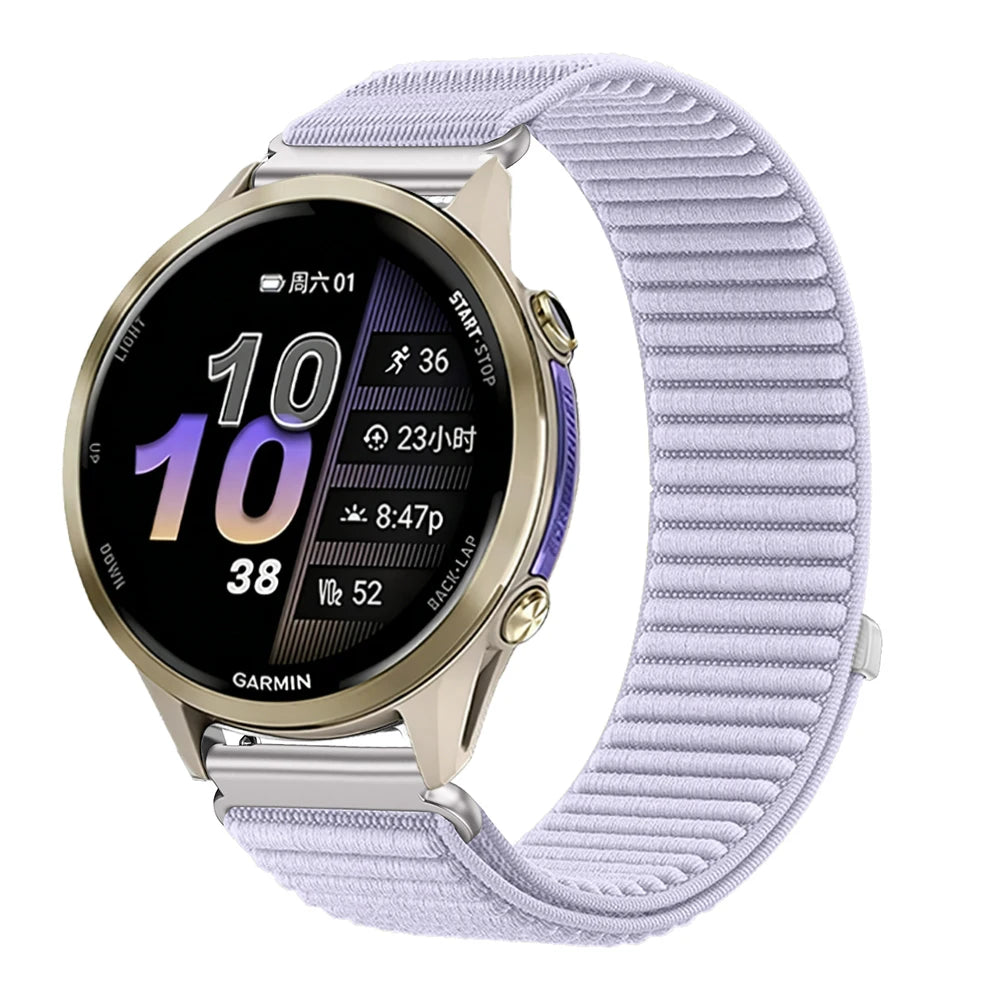 Polar Ribbed Nylon Sport Loop Watch Band — Lavender