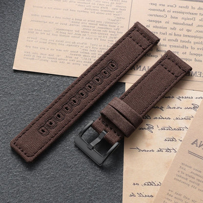 Garmin Stitched Canvas Nylon Band in Brown with Black Buckle