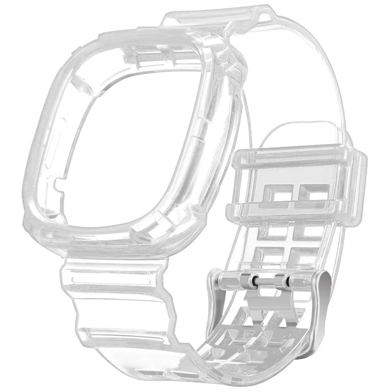 Fitbit Versa 4 and Versa 3 Clear Band with Built-In Case — band detail